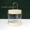 Cubo transparente portátil de PVC para sostener, para hornear, hecho a mano, caja para postre, galletas, con asa, regalo, cubo para dulces, dulces de boda