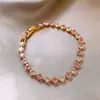 Pulsera Cuadrada de Circonita Estilo Coreano, Moderna, Sencilla, Versátil, Estilo de Nicho, Lujo Ligero, Sensación de Alta Gama, Joyería para Mujer al por Mayor