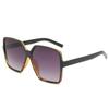 Gafas de sol cuadradas de montura grande para mujer, de alta gama, sencillas, transfronterizas, superventas, vintage, champán degradado, gafas de sol con protección solar