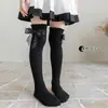 Meias para crianças primavera e verão finas cano alto meninas laço princesa primavera e outono estilo ocidental bebê cano alto