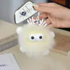 Llavero creativo de zorro de pelo con ojos grandes, charm para coche o mochila, pequeño elfo lindo, regalo de cumpleaños