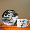 Taza con Cara Taza de Café Plato Traje Cerámica Taza de Agua Estilo Europeo Creativo Vajilla para el Hogar Taza para Té de la Tarde Regalo