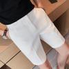 Pantalones de Cinco Puntos para Hombre Verano Nuevo Ajuste Delgado Color Sólido Waffle Pantalones Casuales Pantalones de Longitud Media Shorts de Cuadros Pequeños Pantalones para Hombre