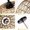 Lámpara Colgante Tejida de Hierba Acuática Hemisferio Más Vendida de Amazon, Luminarias Transfronterizas Estilo Wabi-Sabi, Cable Retorcido Trenzado de Ratán Base de Rosca E26