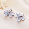 Pendientes de Perla de Agua Dulce con Lazo Retro de Hojas de Moda para Mujer Pendientes Ovales de Turquesa y Perla Genuina Pendientes