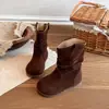 Zapatos de Algodón para Niños Botines Cortos para Niñas Botas de Princesa Apiladas Otoño e Invierno Nuevas Botas de Invierno con Felpa Adicional Zapatos Casuales Elegantes Botas para Bebé