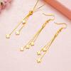 Pendientes largos de borla con trébol de cuatro hojas versión coreana al por mayor para mujer latón chapado en oro de 24k retro moda nupcial
