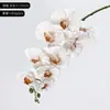 Flor de Orquídea Phalaenopsis Europea de 9 Flores en un Solo Tallo Flor Artificial Simulación Adorno para Sala de Estar del Hogar Decoración Retro Floristería de Bodas de Hotel
