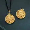 La Misma Brújula de Ocho Tesoros con Corte Grande en la Tienda Dorada para Hombres y Mujeres, Collar Antiguo de Oro Arena, Colgante con Cuentas de Transferencia de Palabras de Bendición como Regalos
