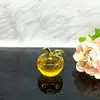 Manzana de Cristal con Incrustaciones de Diamante y Hojas Esmaltadas, Fruta de la Paz Navideña, Adorno de Manzana de Cristal Festivo