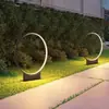Lâmpada de gramado interna redonda luminosa lâmpada de jardim economia de energia decoração de jardim criativa brilhante alumínio plugável lâmpada de jardim