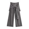 2024 Principios de Otoño Nuevo Street Duffy Guapo Tirantes Cintura Alta Pantalones Sueltos para Mujer Otoño e Invierno Combinación con Todo Casual Pantalones de Pierna Ancha