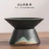 Filtro de té Yuanshan pintado a mano con esmalte, color de pintura, cerámica gruesa, drenaje de té de estilo zen chino, juego de té de Kung Fu de cerámica negra, grupo de filtros de tela de malla