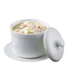 Olla de Cerámica de Porcelana de Magnesio Blanca con Tapa para Cocinar Huevos al Vapor y Estofar Nido de Pájaro, Adecuada para Uso en Hoteles y Restaurantes, Venta al por Mayor