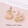 Acessórios de pulseira de zircônia incrustada em ouro 18K anel de conta borboleta cobre banhado a ouro pulseira DIY colar joias atacado