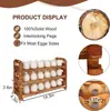 Rejilla para Huevos de Madera Maciza Apilable para el Hogar Multicapa Rejilla de Almacenamiento de Huevos Casa de Campo Rústica Soporte de Madera para Huevos Estante de Almacenamiento
