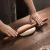 Rolo de Madeira Sólida Ébano Rolo para Massa Bastão de Massa Rolo de Madeira Sólida Bastão de Pressionar Massa Tamanhos Grande e Pequeno para Abrir Massa de Pastel