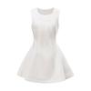 Vestido Colete Francês Sem Mangas para Mulheres Verão Novo Temperamento Saia Curta Decote Redondo Cintura Fina Saia Emagrecedora