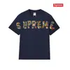 Camiseta de Algodón Pesado Moda Americana Transfronteriza Estampado de Letras Supreme Cuello Redondo Manga Corta Unisex Holgada Casual para Hombres y Mujeres