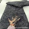 Vestido de mujer con encaje bordado de malla y lentejuelas de tubo de cuentas, vestido de novia, tela africana europea y americana