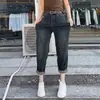 Jeans Harem Vintage de Tiro Alto para Mujer, Primavera y Otoño, Tallas Grandes, Cubre Cadera, Petite, Adelgazantes, Elásticos, Jeans Dad Cropped