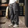 Esportes ao ar livre de caminhada e montanhismo transfronteiriços calças cargo plissadas estilo americano soltas e confortáveis para homens com um design casual estiloso