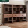 Armário de arquivo de madeira maciça, armário de escritório colorido, armário de armazenamento, estante de parede multicamadas integrada para sala de estar, armário de armazenamento doméstico