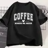 Camiseta Retrô Casual de Manga Curta Livros e Café para Homens e Mulheres Presente para Amante de Livros e Café Top de Manga Curta Dia