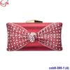 Bolsa de Festa com Formato de Laço e Diamantes Bolsa de Mão Feminina Europeia e Americana Bolsa de Embreagem para Banquete Bolsa de Festa para Vestido