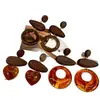 Brincos de Resina Madeira Agulha de Prata Gota d'Água Estilo Maillard Brincos de Luxo Leve Retrô Brincos de Alta Qualidade Atacado Feminino