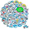 50 nuevas pegatinas de grafiti de la serie de tiburones marinos de Amazon, pegatinas de taza de agua para computadora con cuenta de mano de dibujos animados