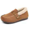 Nuevos zapatos casuales de algodón cómodos 2026, zapatos tipo Birkenstock peludos sin cordones de suela plana para mujer, forrados de felpa para el invierno para abrigar