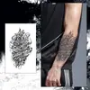 Tatuagem Adesiva Artística de Palavras Inglesas Góticas com Motivos de Ervas para Homens e Mulheres Tatuagem de Braço Impermeável de Longa Duração Adesivos de Alta Qualidade Não Refletivos