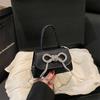 Bolsito Cuadrado Pequeño Estilo Coreano con Lazo para Mujer 2025 Nuevo Mini Bolso Simple Cadena Hombro Cruzado