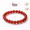 Pulseira de ágata vermelha natural para mulheres, transportando contas, três círculos de contas de Buda, ano da vida, cristal de ágata vermelha, produtos genuínos para pulseira masculina