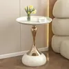 Mesa Lateral de Sofá com Entrega no Mesmo Dia, Mesinha Tendência, Criativa Simples para Uso Doméstico, Mesa de Centro Redonda Estilo Creme para Sala de Estar