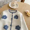 Ropa para Niños Primavera y Otoño Ningli: Cárdigan Floral para Niña, Tejido para Bebé de Cuello Redondo, Suéter Infantil Color Block