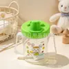 Copo de Água Mini Fofo para Bebê Aprender a Beber, Copo de Água com Tampa Flip-Top e Alça, Garrafa de Água para Bebê