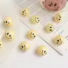 Cuentas Redondas Amarillas de Acrílico con Cara Sonriente de 19 mm para Pulsera DIY, Collar, Accesorios de Joyería, Cuentas Sueltas