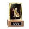 Trofeo de cristal personalizado con grabado interno, grabado láser 3D de modelos de edificios, modelos escolares, reloj, recuerdo luminoso
