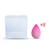 Algodón de maquillaje flocado tipo gota de agua sin látex mini huevo de maquillaje huevo de belleza mini corte oblicuo traje de esponja para polvos tipo calabaza