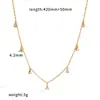 Colar de aço inoxidável banhado a ouro 18k cravejado de diamantes transfronteiriço, corrente versátil de aço titânio com múltiplos diamantes de luxo leve, corrente de colar para suéter feminino