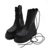 Botas Martin Versátiles 2025 Otoño e Invierno Estilo Nuevo con Cordones Traseros y Cremallera Lateral, Botines Cortos para Mujer de Suela Gruesa que Aumentan la Altura, Botas de Montar Estilo Británico