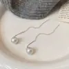 TikTok Explosivos Luxo Leve High-end Corrente de Franja Brincos de Pérola Banhados a Cobre Ouro Real Simples Nicho Brincos High-end