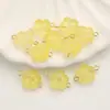 Colgante de Flor de Vidrio con Agujero Recto, Adorno de Flor de Cinco Pétalos, Cuentas Sueltas para Pulsera y Collar DIY, Materiales para Aretes con Borla Estilo Antiguo