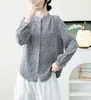 Camisa de Gasa de Algodón Floral Vintage para Mujer, Manga Larga, Estilo Mori, Fresca y Suave, Amigable con la Piel, Transpirable, Camiseta Base de Algodón Puro
