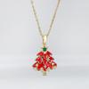 Pendientes de Árbol de Navidad con Goteo de Aceite Chapados en Oro de Cobre y Zirconio Europeos y Americanos Collar de Árbol de Navidad Simple Retro Regalo de Navidad