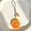 Etiqueta acrílica con rodaja de fruta INS con cordón, charm para teléfono de chica dulce japonés y coreano, charm para bolso en relieve por ambos lados, se puede hacer DIY