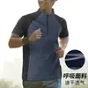 Camiseta de hombre de manga corta, ajuste holgado, secado rápido, con media cremallera, cuello alto, diseño color block y transpirable para entrenamiento diario y running