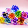 Ramo de Rosas de Lámina de Oro 24K, Flores Artificiales Eternas, Regalo de San Valentín Cumpleaños, Regalo de Navidad, Hecho a Mano